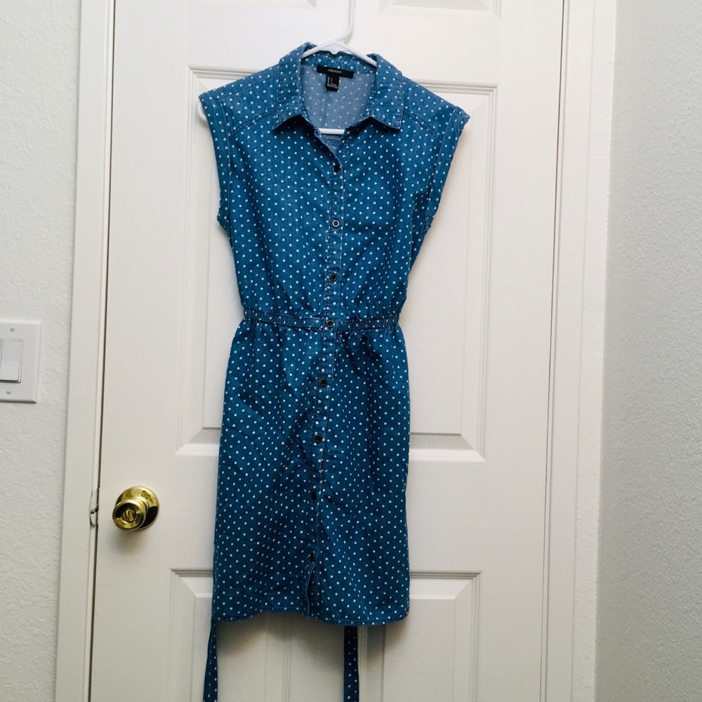 Forever 21 Blue Polka Dot Dress